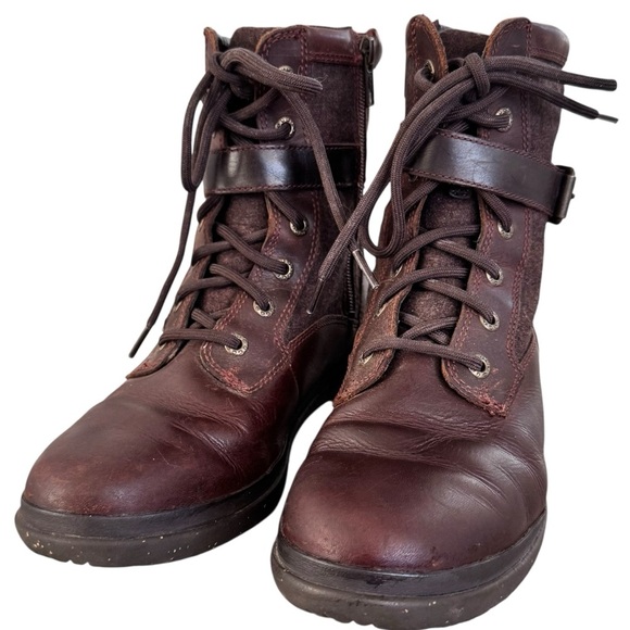 UGG Kesey Chestnut Lace Up Wool Lined Waterproof Boots Sz 7.5 - Picture 4 of 16
